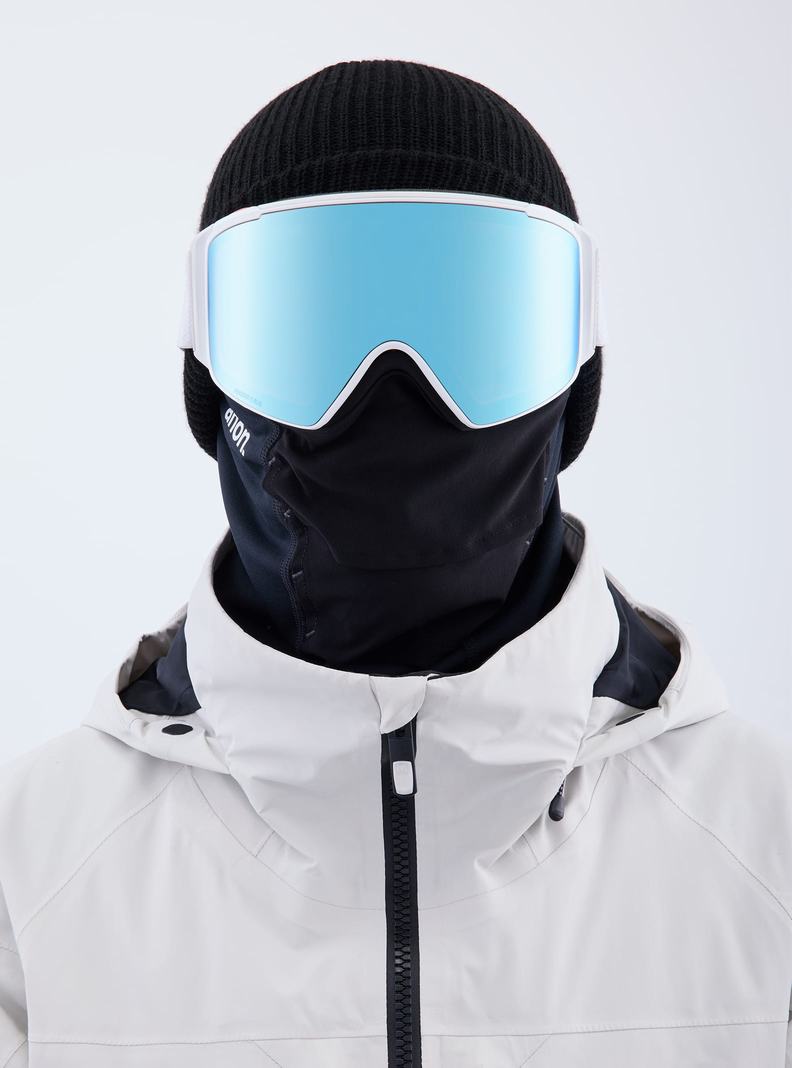 Lunette Ski Burton Anon M4S Low Bridge Fit Goggles (Cylindrical) + Bonus Lens + MFI FACE MASK  Bleu Rose Homme | HHO-8387908