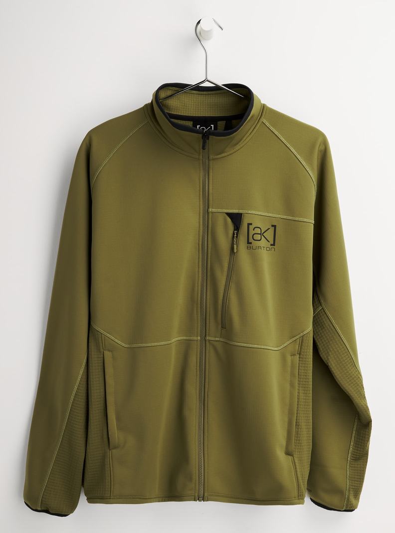 Sweats Burton [ak] Helium Grid Full-Zip Fleece  Vert Olive Homme | SYJ-1655773