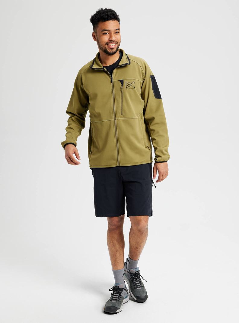 Sweats Burton [ak] Helium Grid Full-Zip Fleece  Vert Olive Homme | SYJ-1655773