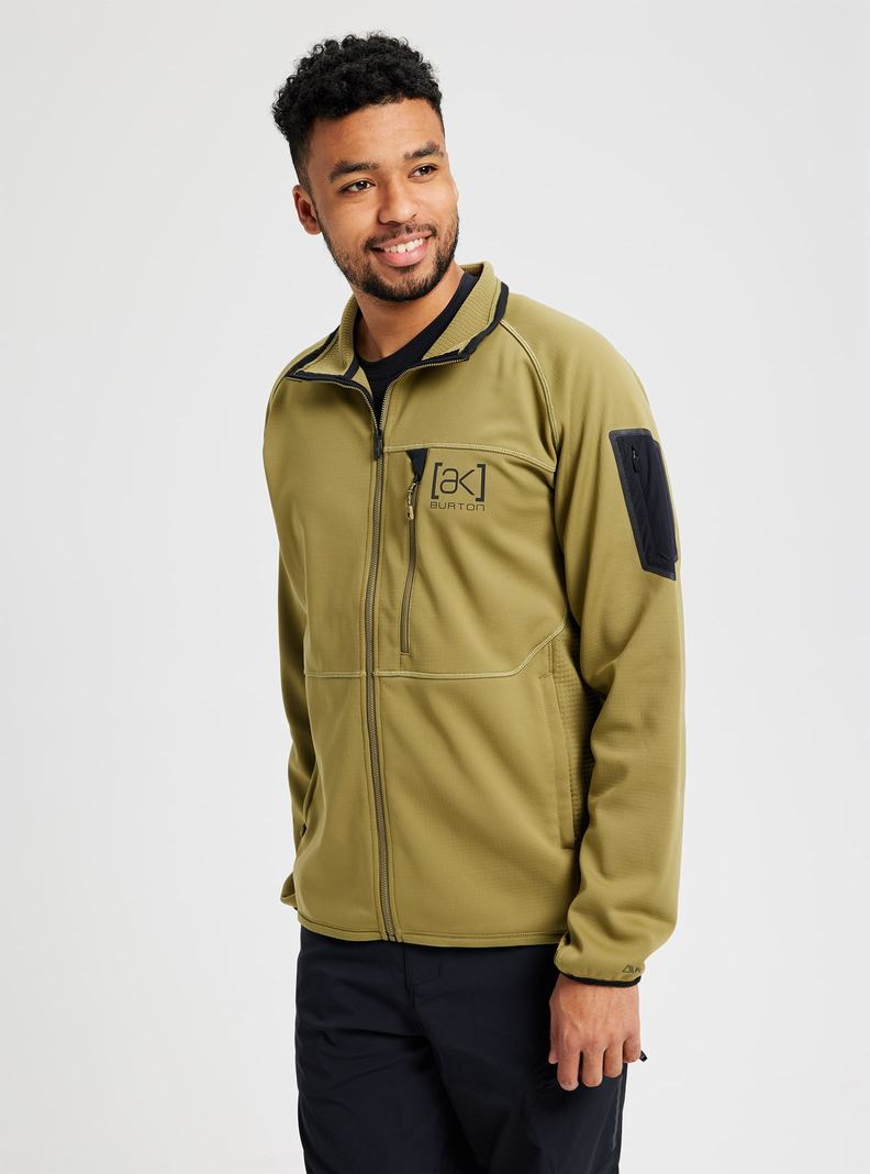 Sweats Burton [ak] Helium Grid Full-Zip Fleece  Vert Olive Homme | SYJ-1655773