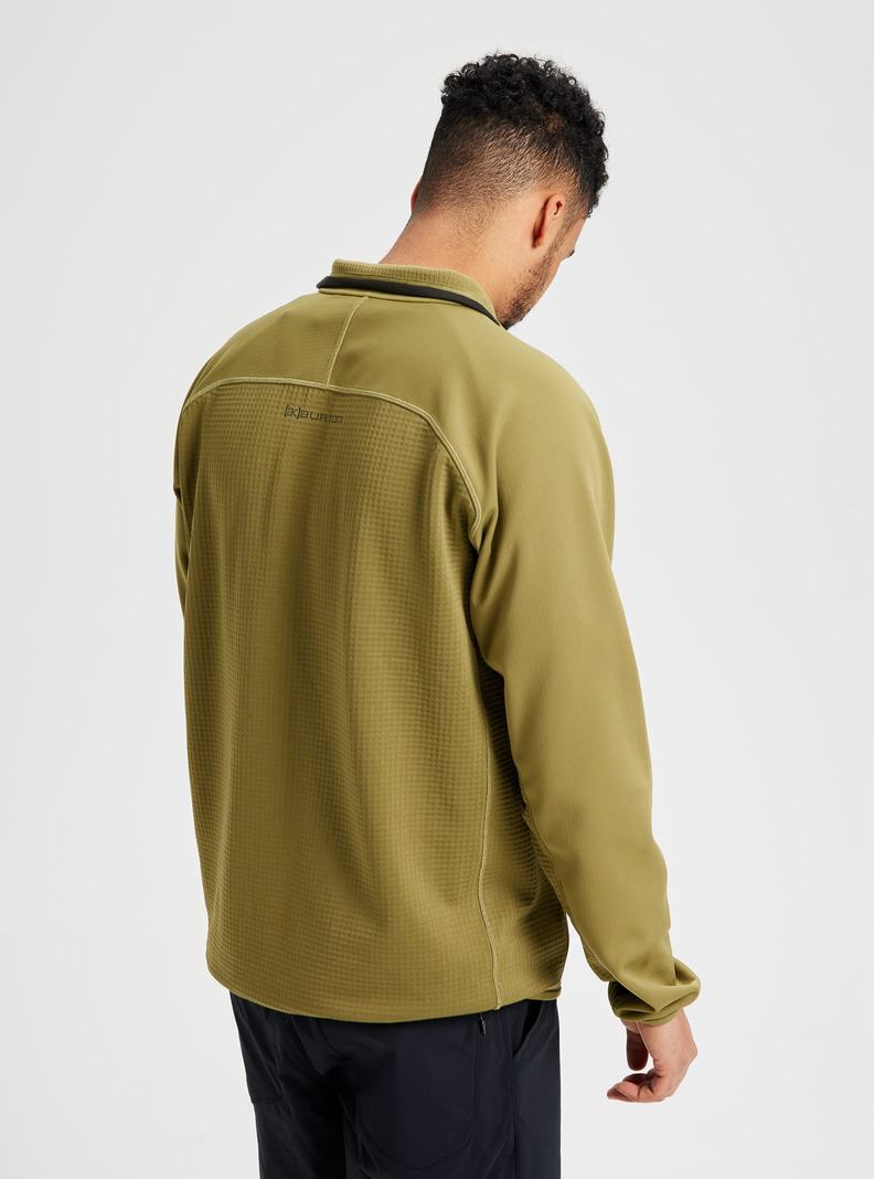 Sweats Burton [ak] Helium Grid Full-Zip Fleece  Vert Olive Homme | SYJ-1655773