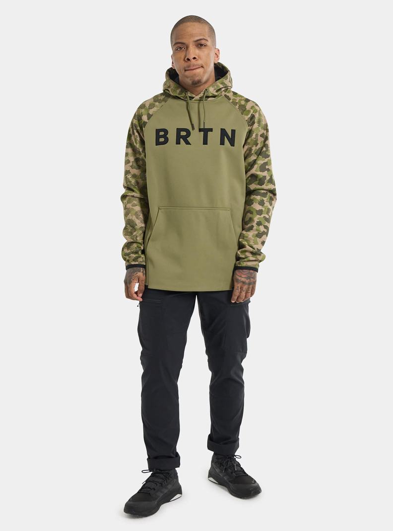 Sweats Burton Crown Weatherproof Pullover Fleece  Vert Olive Homme | ZYT-3690051