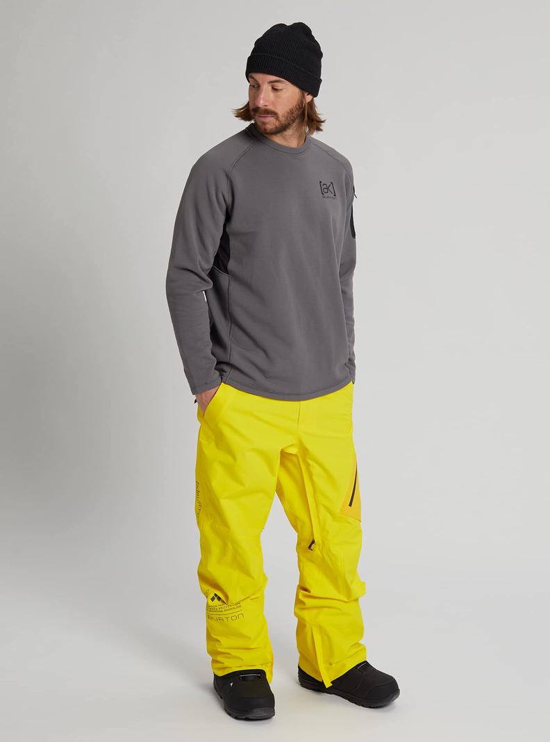 Sweats Burton [ak] Baker Power Stretch Fleece Crewneck  Grise Foncé Homme | ZQL-1302725