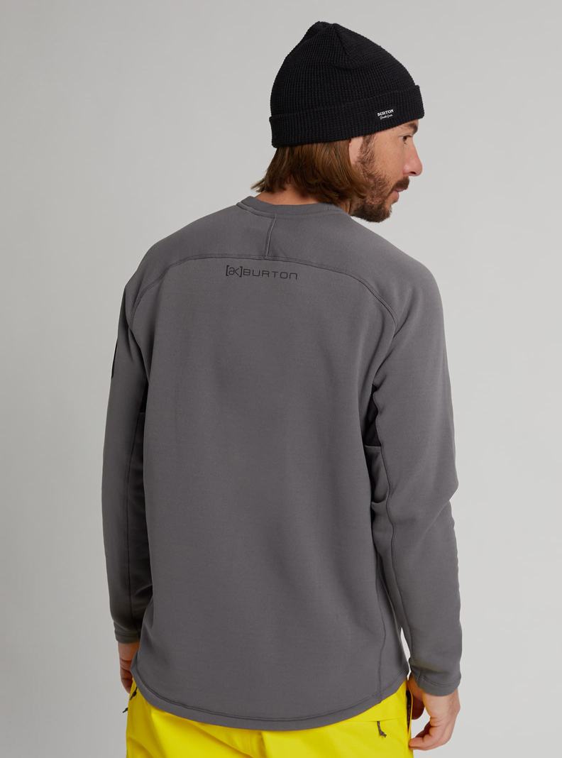 Sweats Burton [ak] Baker Power Stretch Fleece Crewneck  Grise Foncé Homme | ZQL-1302725