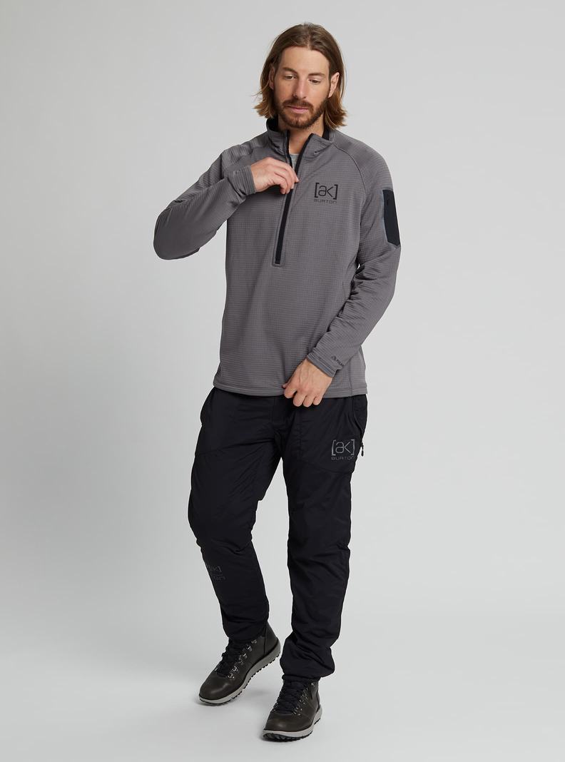 Sweats Burton [ak] Helium Power Grid Half-Zip Fleece  Grise Foncé Homme | JPE-7144919