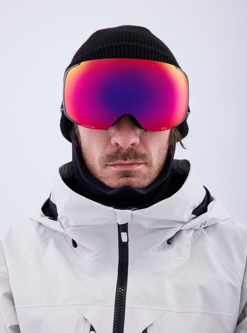 Lunette Ski Burton Anon M2 Goggles + Bonus Lens + MFI Face Mask  Noir Orange Rouge Homme | YET-6864288