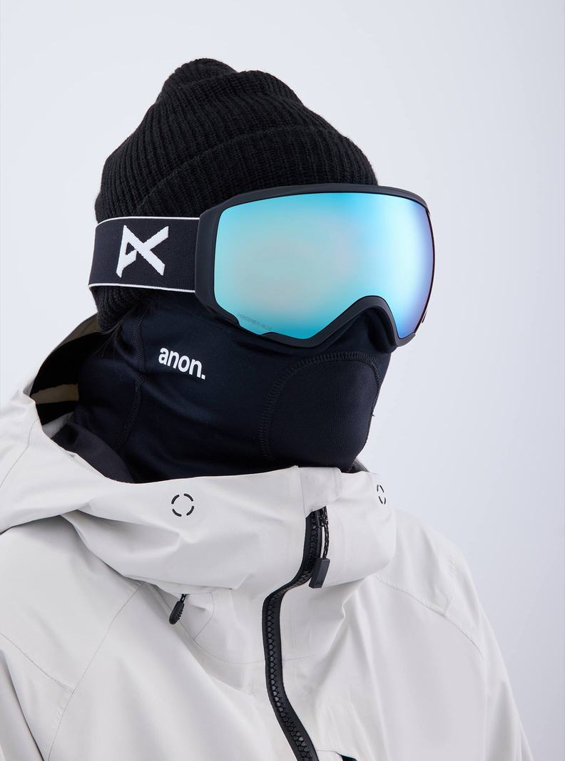 Lunette Ski Burton Anon WM1 Low Bridge Fit Goggles + Bonus Lens + MFI Face Mask  Noir Bleu Rose Homme | IKC-4513853