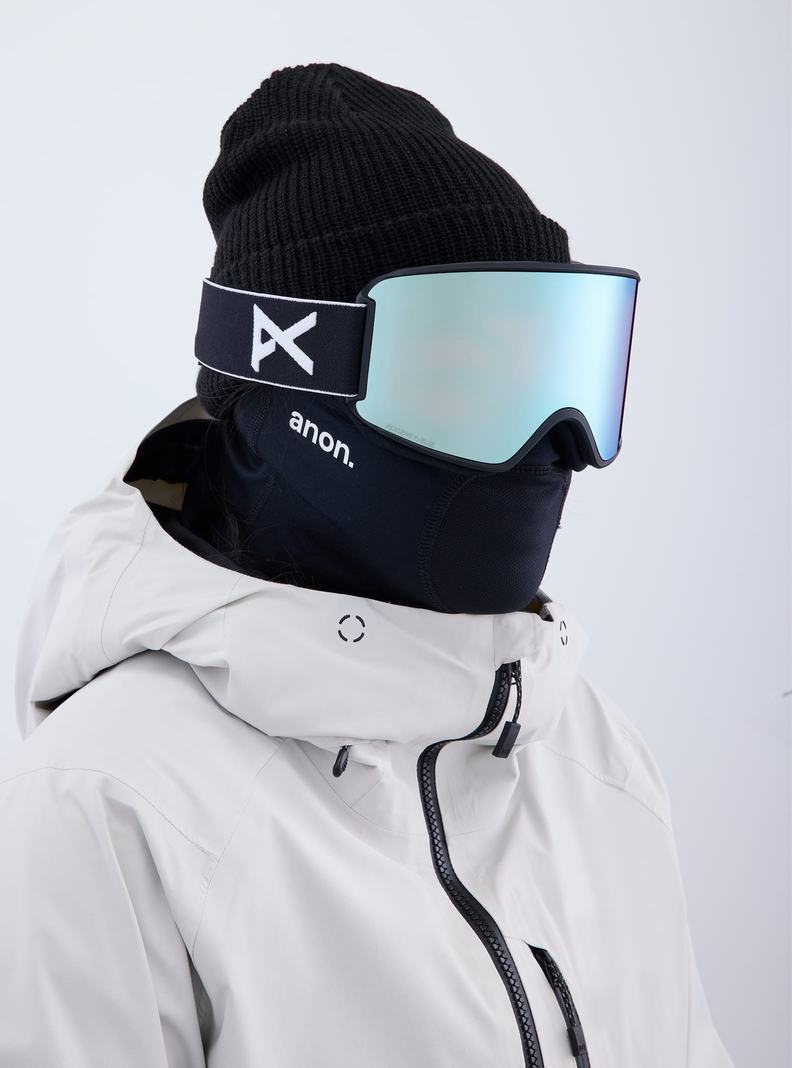 Lunette Ski Burton Anon WM3 Low Bridge Fit Goggles + Bonus Lens + MFI Face Mask  Noir Bleu Rose Homme | TDV-2378891