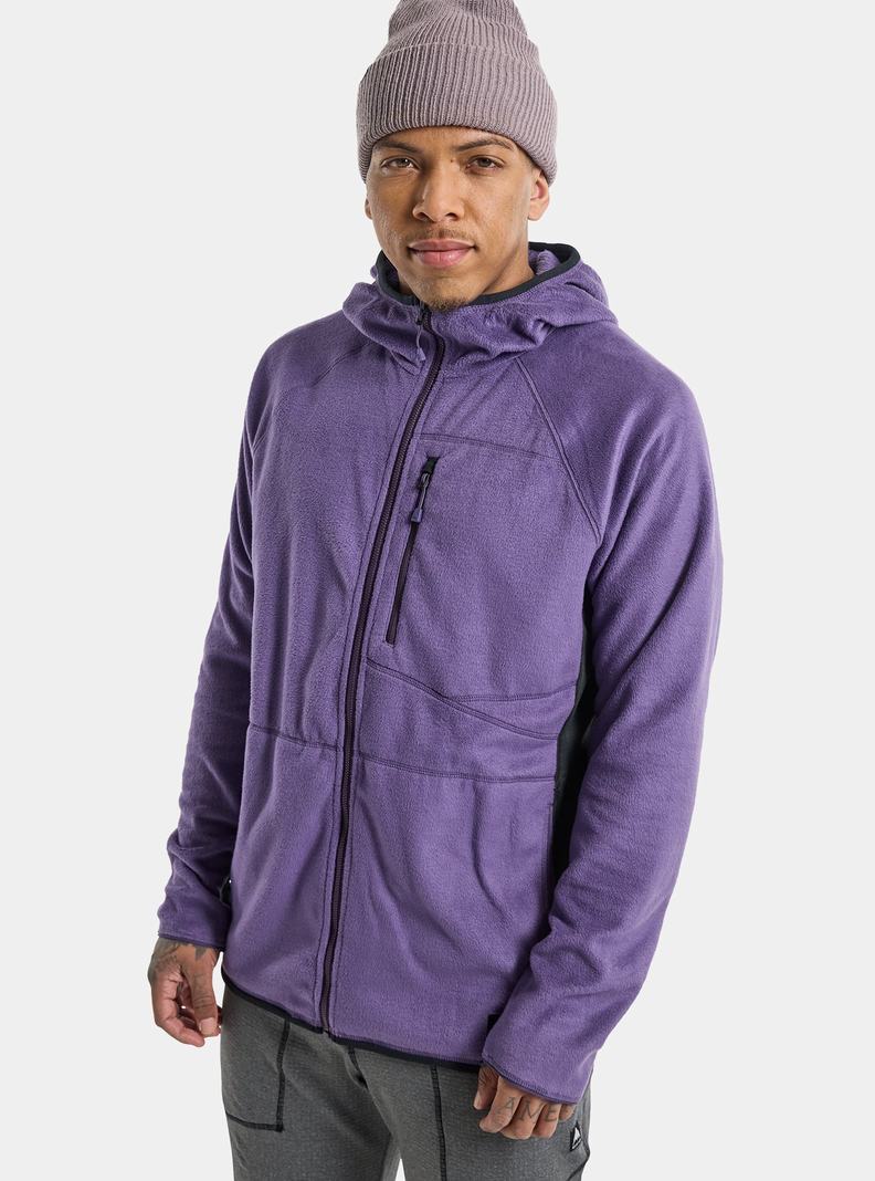 Polaire Burton Stockrun Warmest Encapuchonné Full-Zip  Violette Noir Homme | JBX-3896191