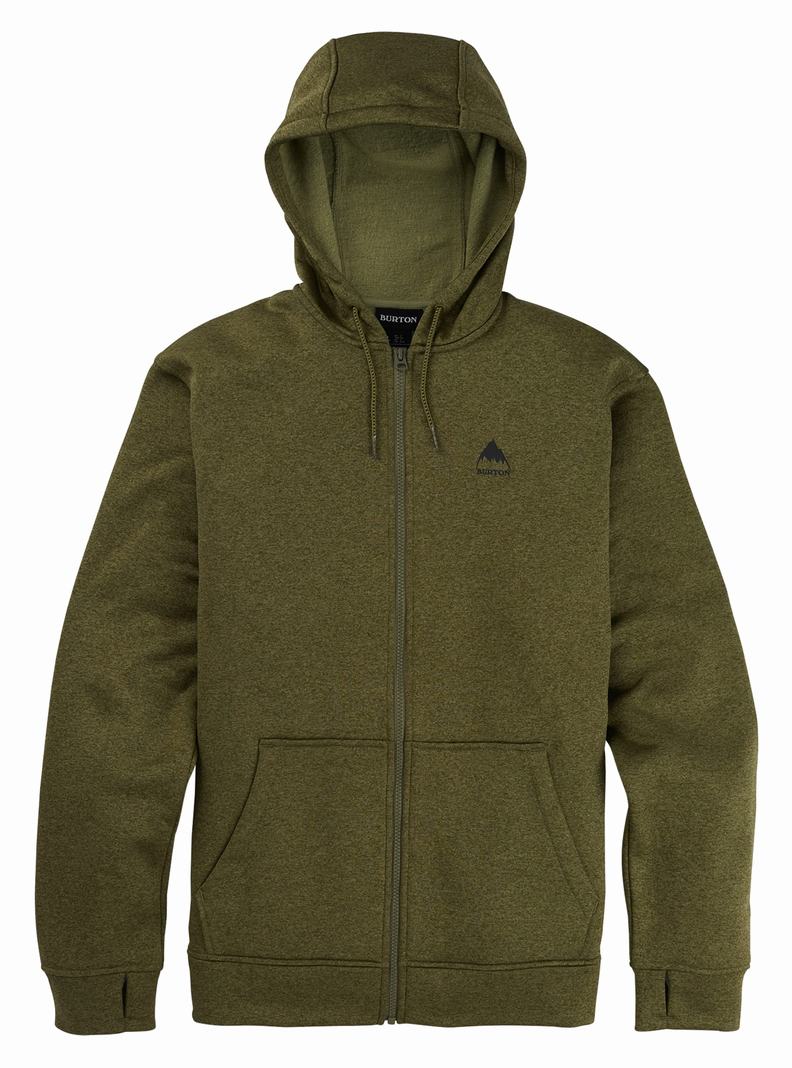 Sweats Burton Oak Full-Zip Hoodie  Vert Olive Homme | KAJ-0121158