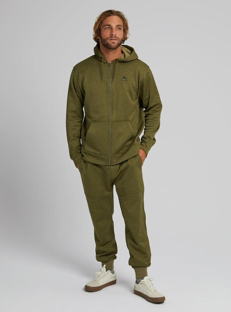 Sweats Burton Oak Full-Zip Hoodie  Vert Olive Homme | KAJ-0121158