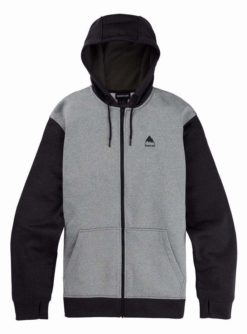 Sweats Burton Oak Full-Zip Hoodie  Grise Noir Homme | WEO-4329407