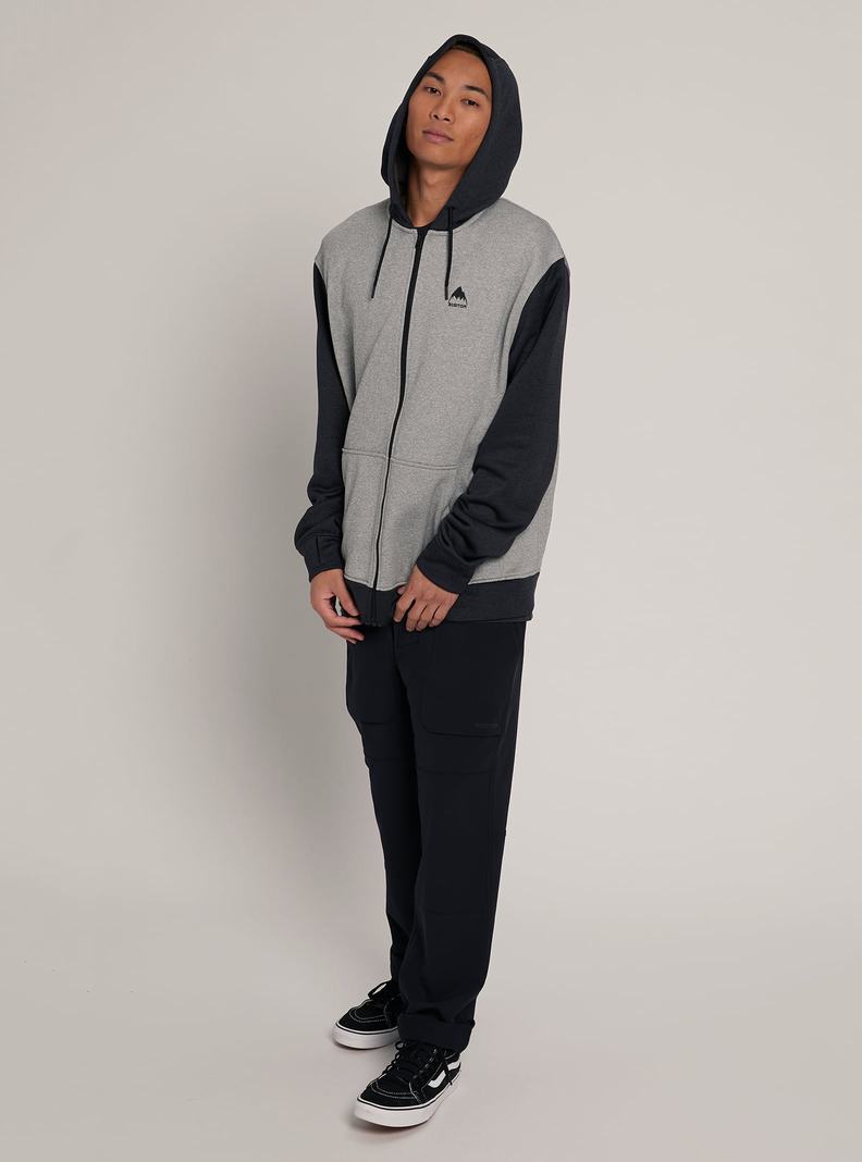 Sweats Burton Oak Full-Zip Hoodie  Grise Noir Homme | WEO-4329407