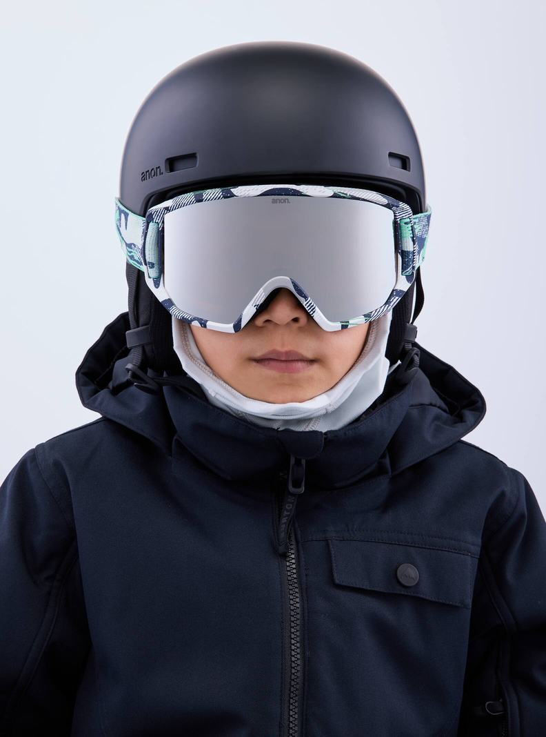 Lunette Ski Burton Anon Relapse Jr. Goggles + MFI Face Mask  Bleu Argent Enfant | BKS-3347907