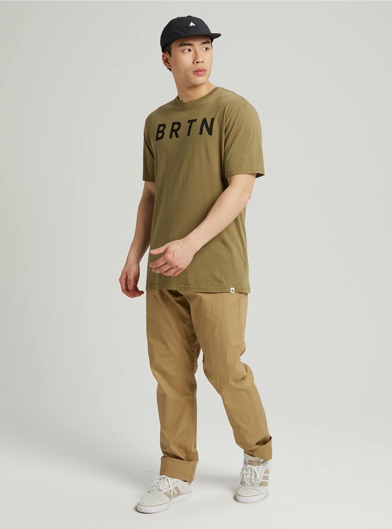 T-shirts Burton BRTN Corta Sleeve  Vert Olive Homme | TFP-8726229