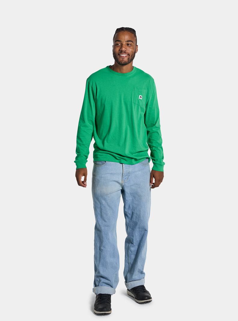 T-shirts Burton Colfax Long Sleeve  Vert Homme | EET-1324219