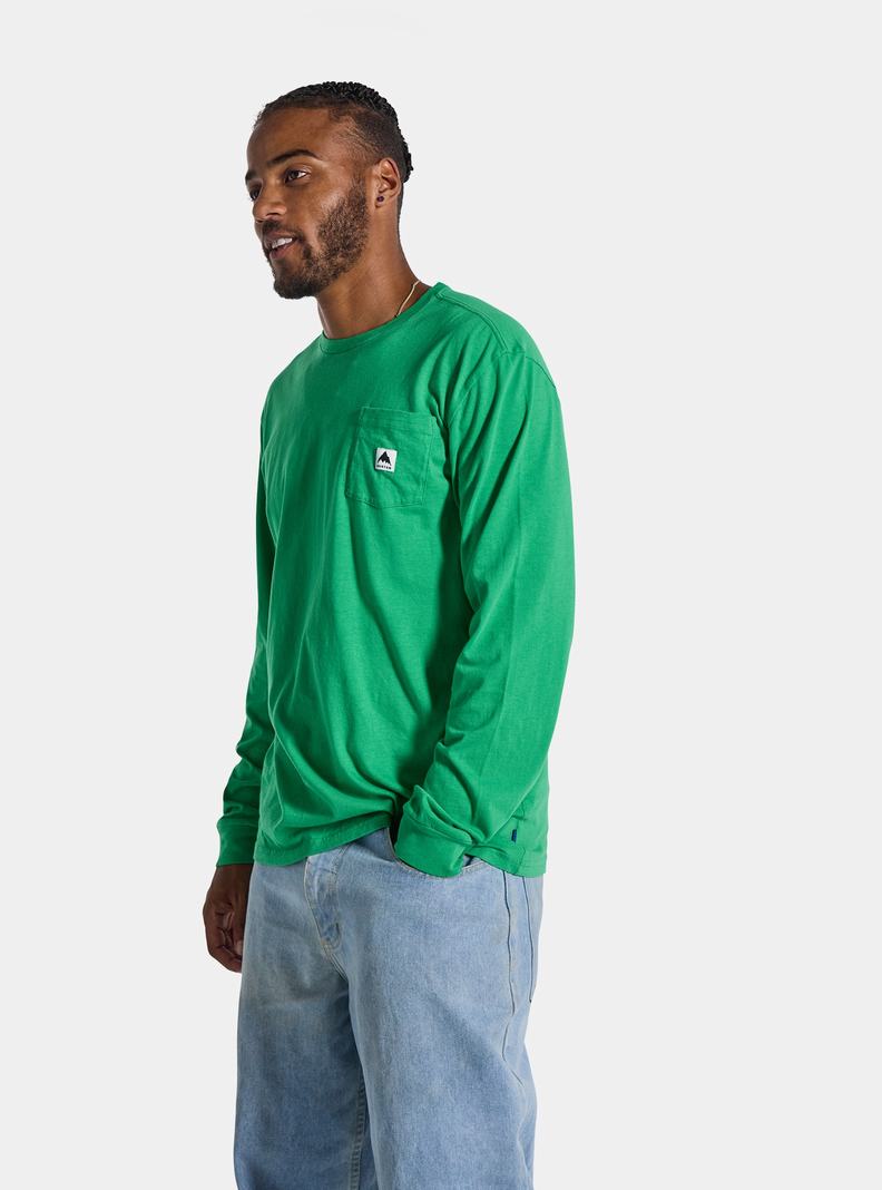 T-shirts Burton Colfax Long Sleeve  Vert Homme | EET-1324219