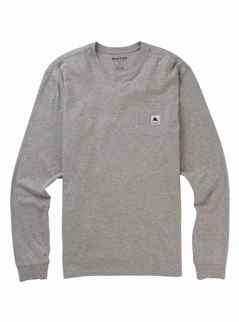 T-shirts Burton Colfax Long Sleeve  Grise Homme | JCC-8984200