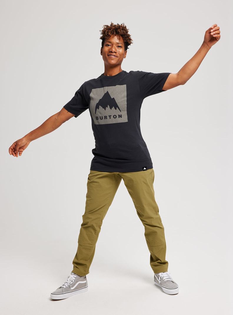 T-shirts Burton Classiche Mountain High Corta Sleeve  Noir Homme | GQJ-3164169