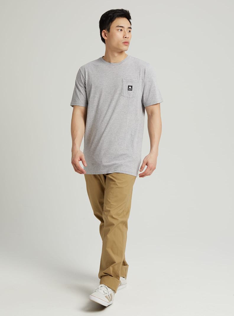 T-shirts Burton Colfax Corta Sleeve  Grise Homme | LVA-7907528