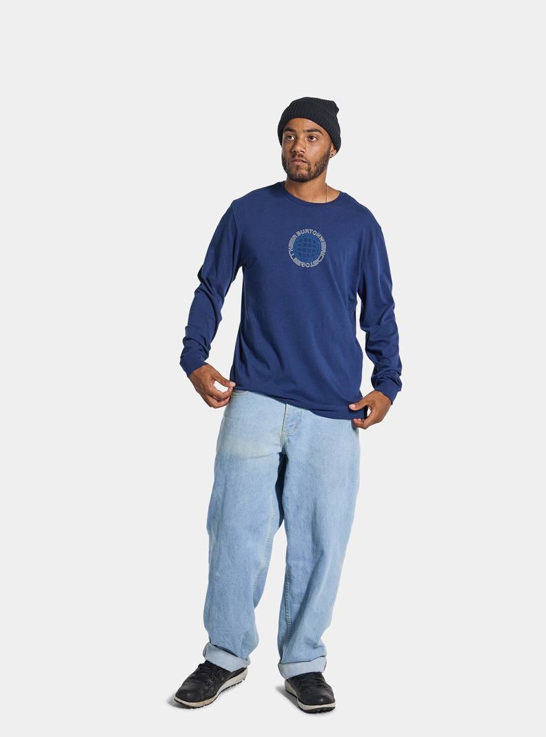 T-shirts Burton Saugatuck Long Sleeve  Bleu Homme | AQZ-1681087