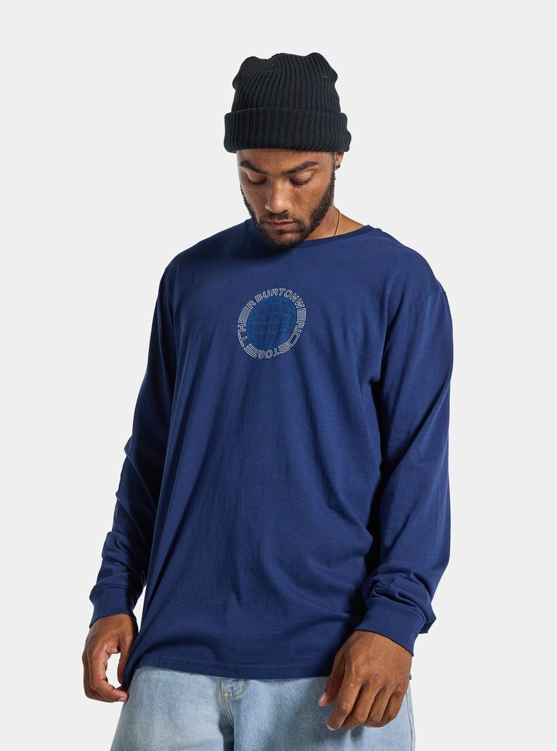 T-shirts Burton Saugatuck Long Sleeve  Bleu Homme | AQZ-1681087