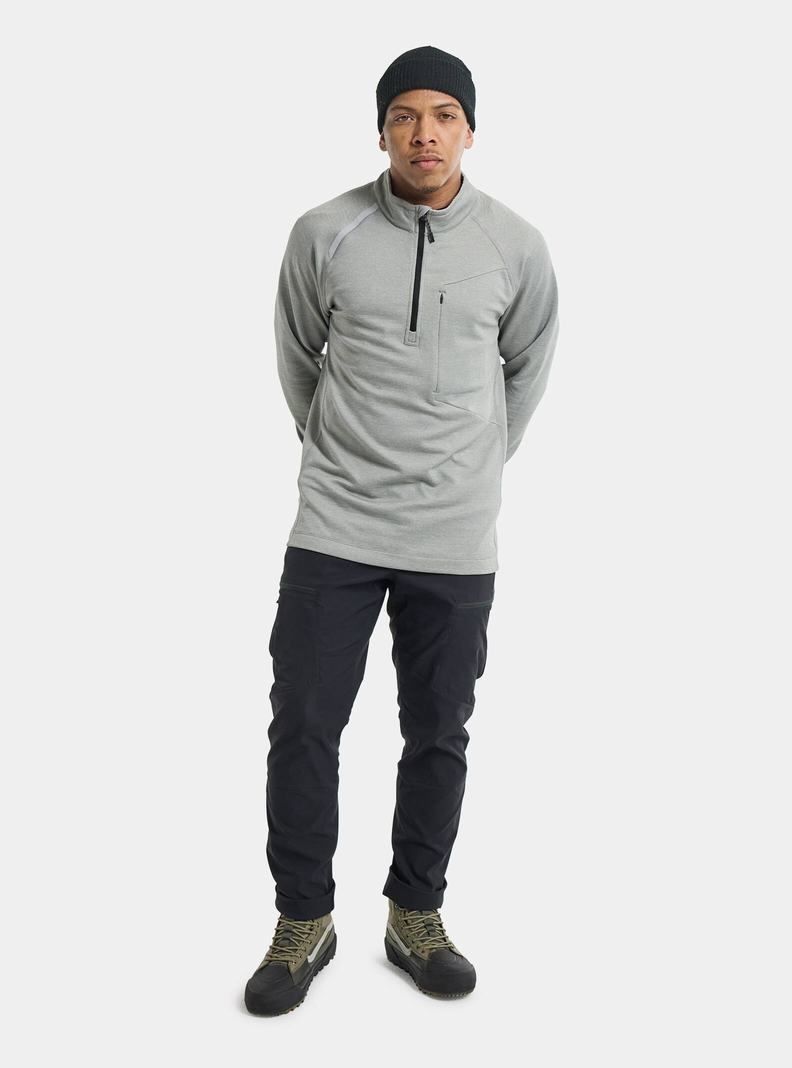 Sweats Burton Multipath Grid Quarter-Zip Fleece  Grise Homme | ICR-3993819