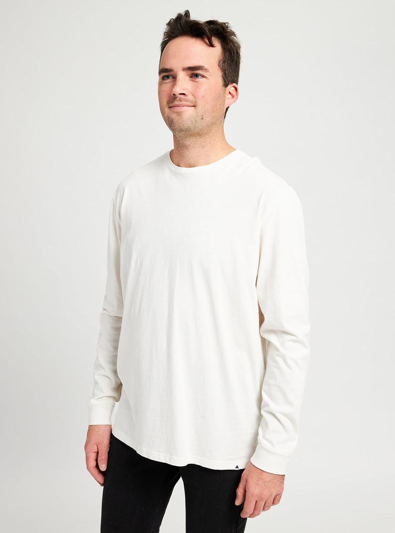 T-shirts Burton Classiche Long Sleeve  Blanche Homme | TAK-5298968