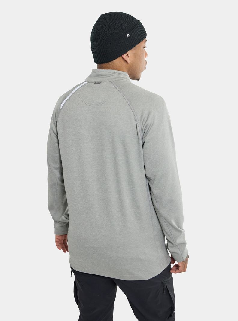 Sweats Burton Multipath Grid Quarter-Zip Fleece  Grise Homme | ICR-3993819