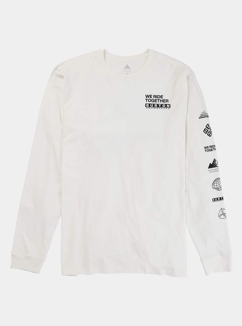 T-shirts Burton Woodmere Long Sleeve  Blanche Homme | EWJ-2597255