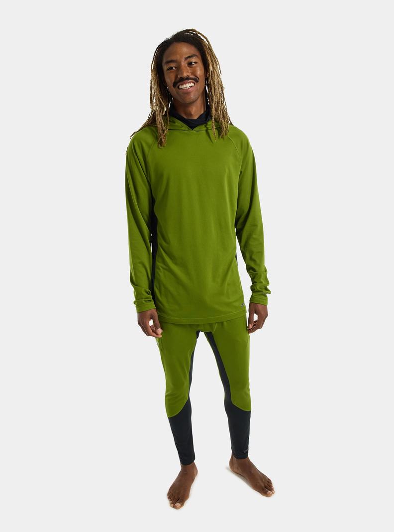 Sous-couches Burton Midweight X Base Layer Long Neck Hoodie  Vert Homme | PDX-7442292