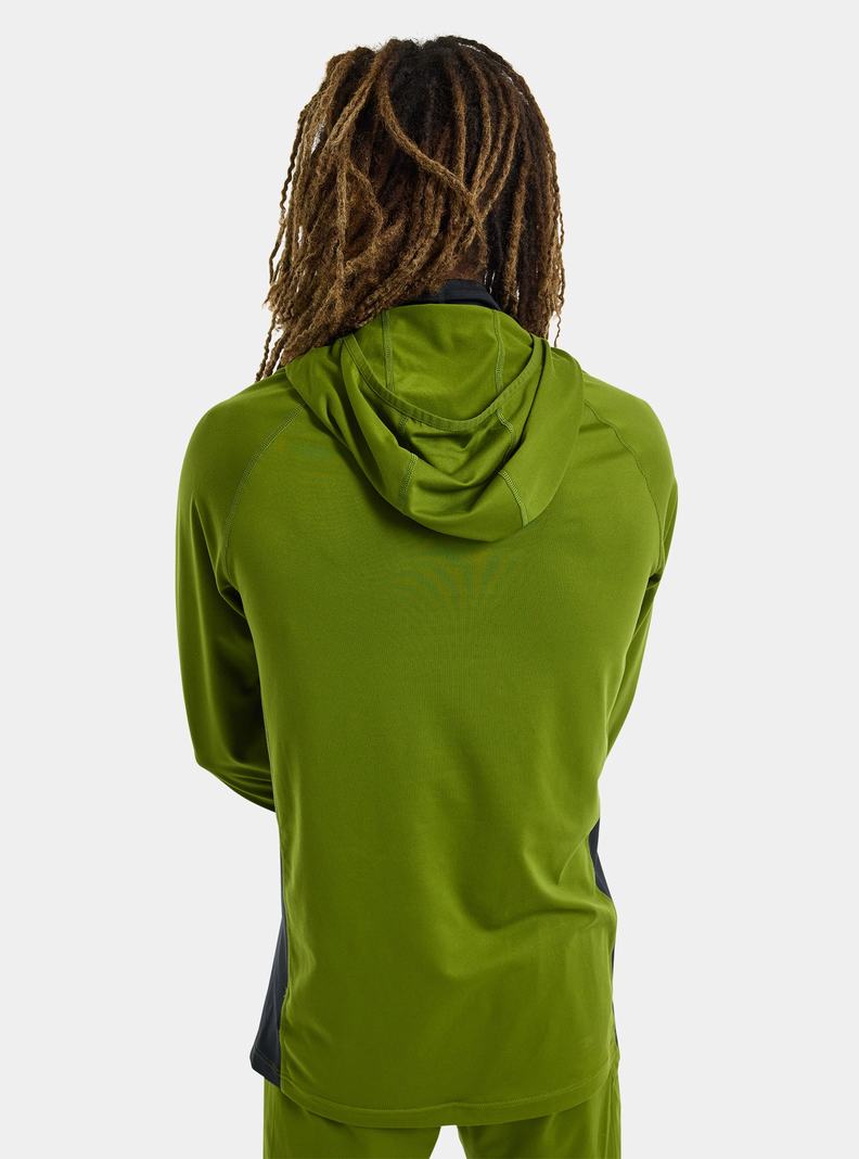 Sous-couches Burton Midweight X Base Layer Long Neck Hoodie  Vert Homme | PDX-7442292