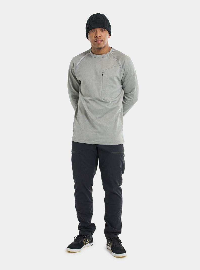 Sweats Burton Multipath Grid Crewneck Fleece  Grise Homme | FFF-1981579