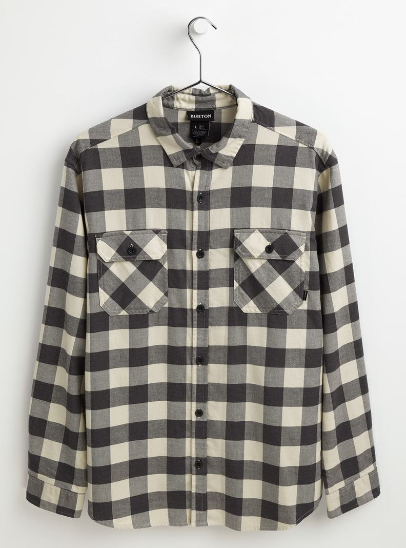 Chemise Burton Brighton Flannel  Noir Blanche Homme | UNU-8902438