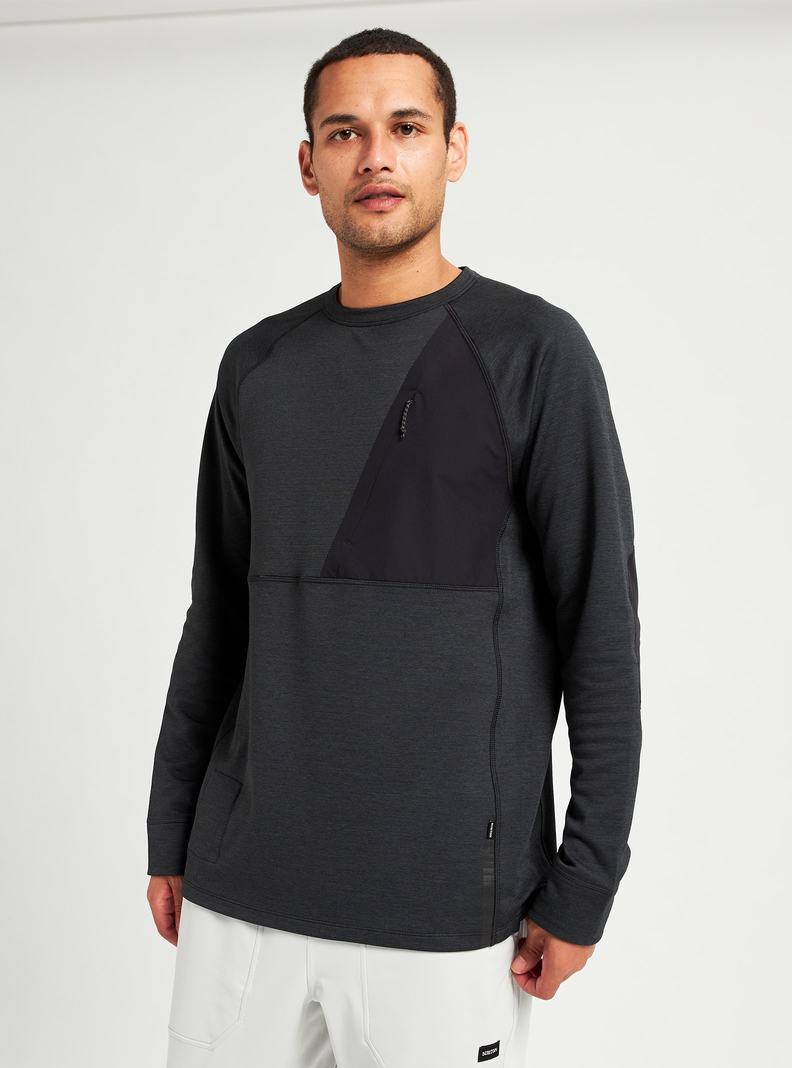 Sweats Burton Multipath Grid Crewneck Fleece  Noir Homme | OXB-7031986