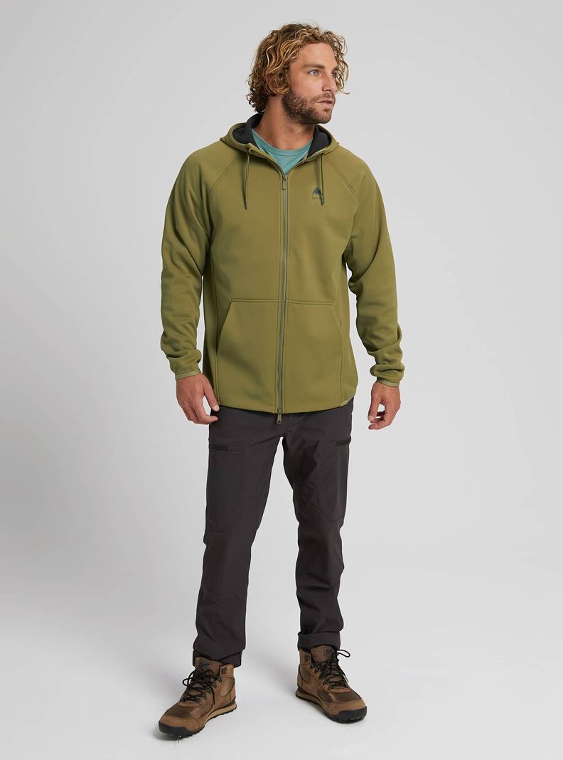 Sweats Burton Crown Weatherproof Full-Zip Fleece  Vert Olive Homme | UTB-7314152