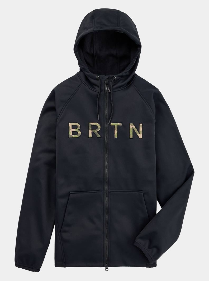 Sweats Burton Crown Weatherproof Full-Zip Fleece  Noir Homme | QWJ-6124576