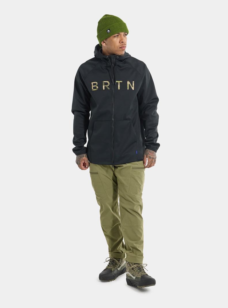 Sweats Burton Crown Weatherproof Full-Zip Fleece  Noir Homme | QWJ-6124576