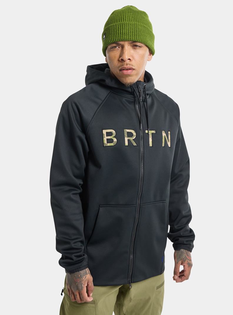 Sweats Burton Crown Weatherproof Full-Zip Fleece  Noir Homme | QWJ-6124576