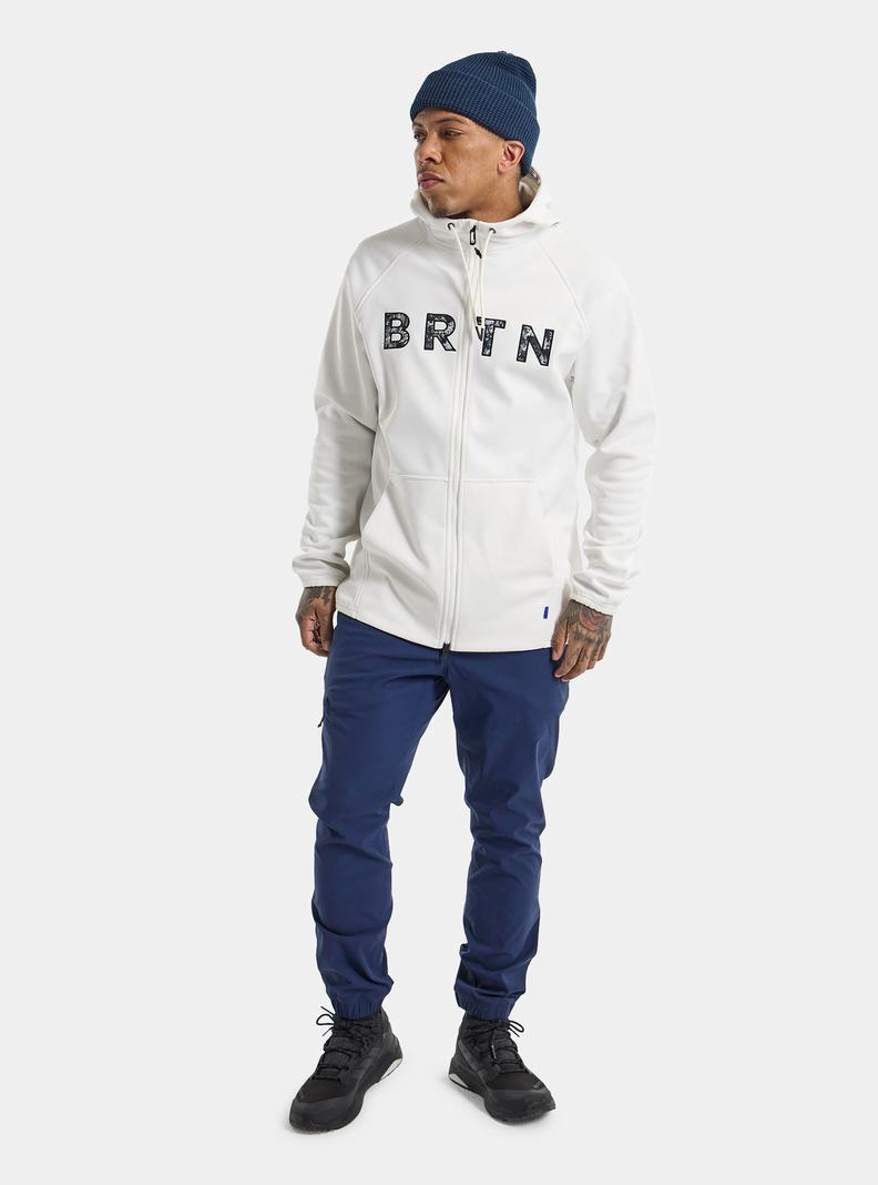 Sweats Burton Crown Weatherproof Full-Zip Fleece  Blanche Homme | DZO-9716472