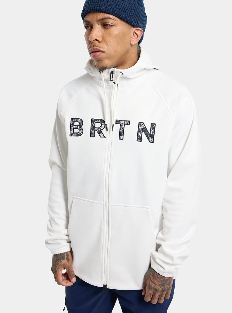 Sweats Burton Crown Weatherproof Full-Zip Fleece  Blanche Homme | DZO-9716472