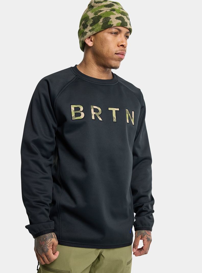 Sweats Burton Crown Weatherproof Pullover Crew  Noir Homme | QEQ-7316212