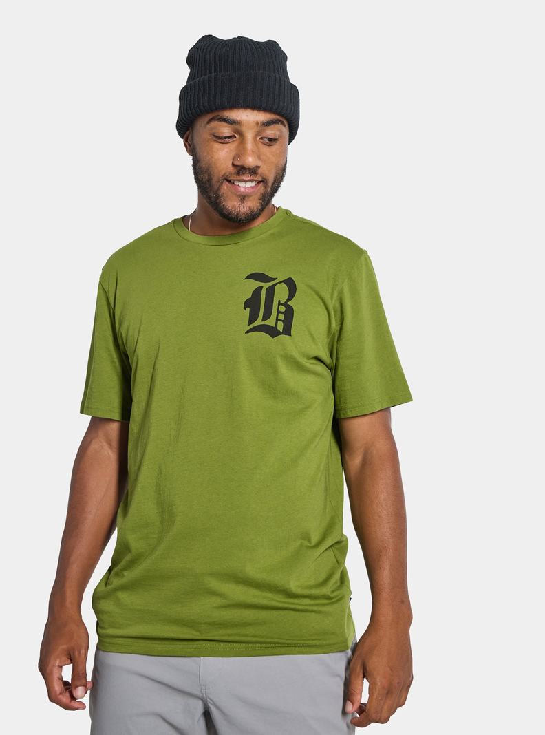 T-shirts Burton Hesston Corta Sleeve  Vert Homme | TLM-6246165