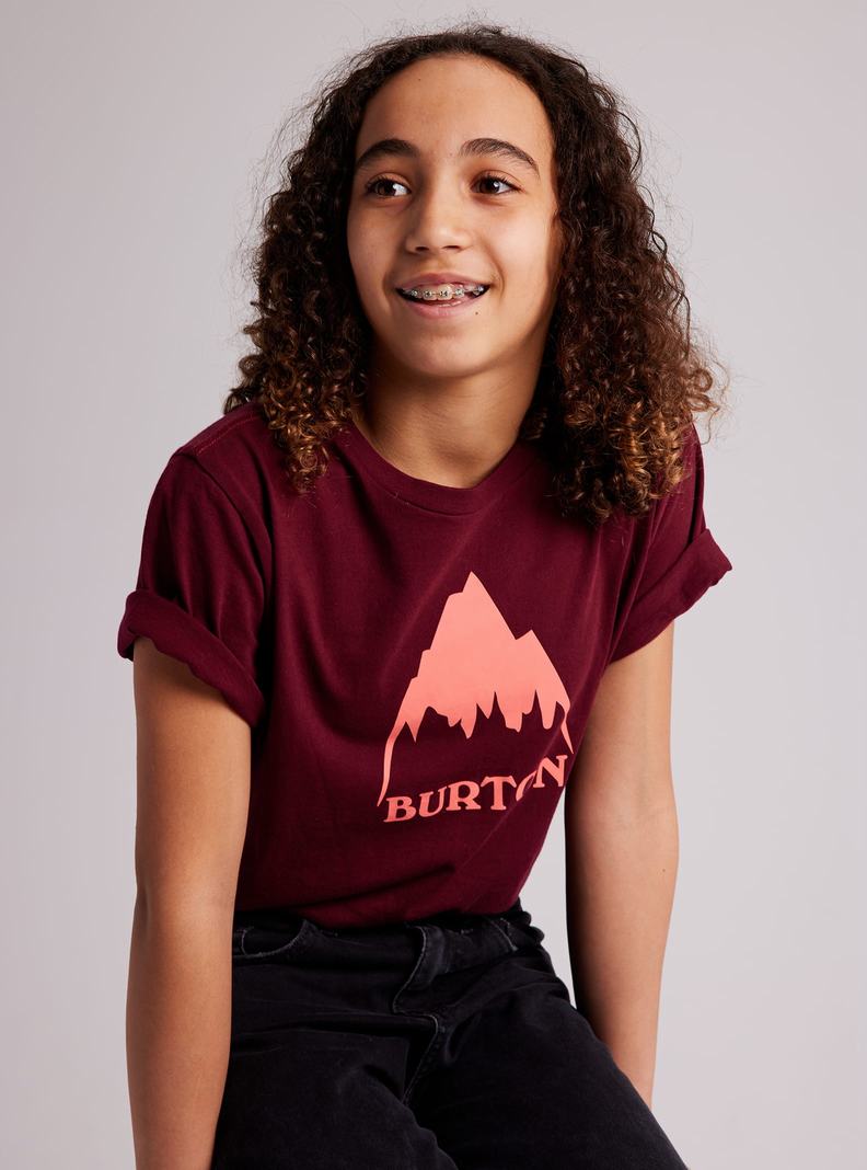 T-shirts Burton Classiche Mountain High Corta Sleeve  Rouge Enfant | NLT-4183110