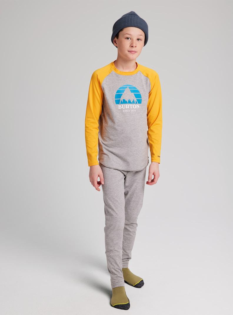 Sous-couches Burton Tech T-Shirt  Grise Jaune Enfant | VQZ-1010754