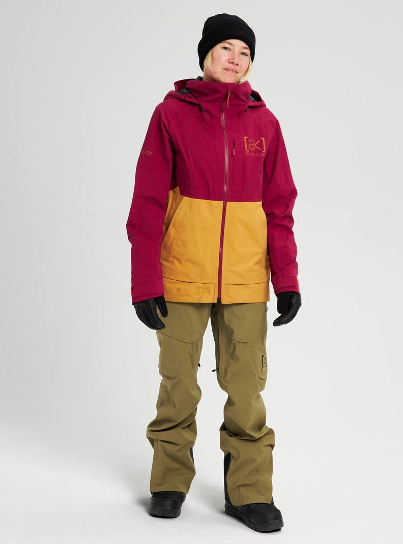 Veste Snowboard Burton [ak] Kimmy GORE-TEX 3L Stretch  Marron Violette Jaune Femme | YRL-5732504