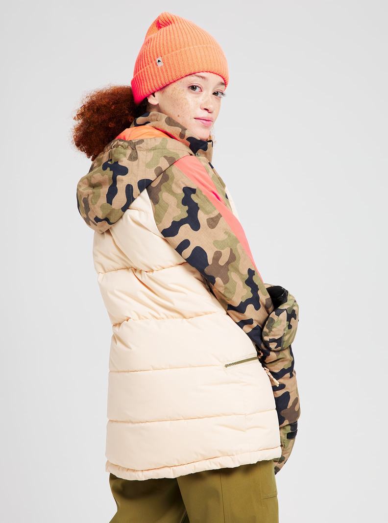 Veste Snowboard Burton Keelan  Beige Vert Olive Camouflage Femme | MZR-5318677