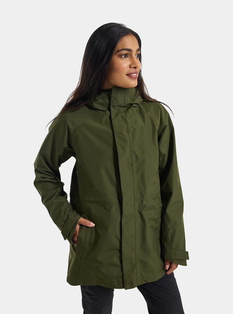 Veste Snowboard Burton Veridry 2L Rain  Vert Foncé Femme | KTY-0353655