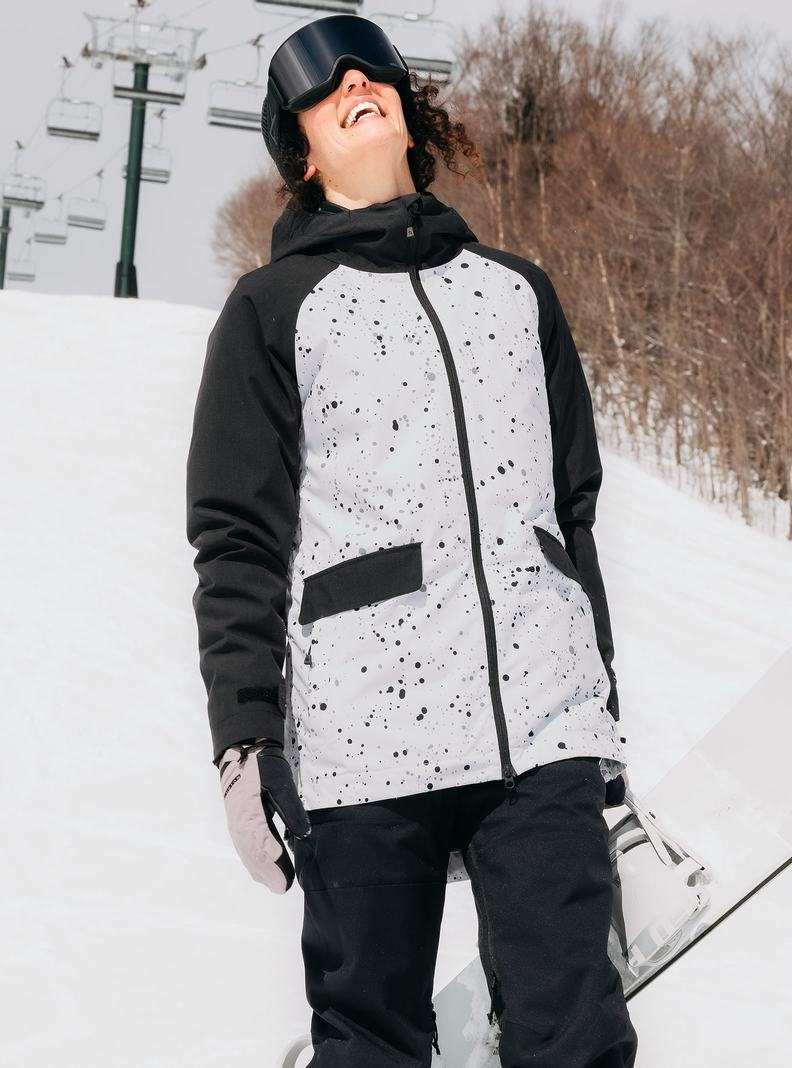 Veste Snowboard Burton Lalik 2L  Blanche Noir Femme | QDJ-5246271