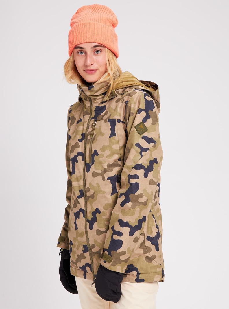 Veste Snowboard Burton Lelah  Vert Olive Camouflage Femme | LNF-3707244